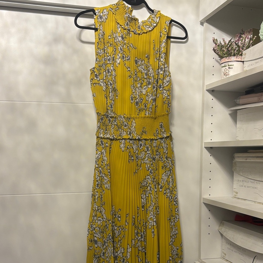 Nanette Lepore Mustard Floral Maxi Dress